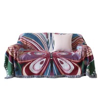 Moroccan style organic cotton knit knitting bed blanket