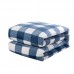 Customized Modern Simple Coral Fleece Blanket Thicken Printed Flannel Plaid Striped Blanket For Home Decor