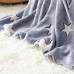 Super Soft Coral Fleece Stars Patterns Throw Flannel Sofa Bed Luminous Blanket Glow in Dark Blanket